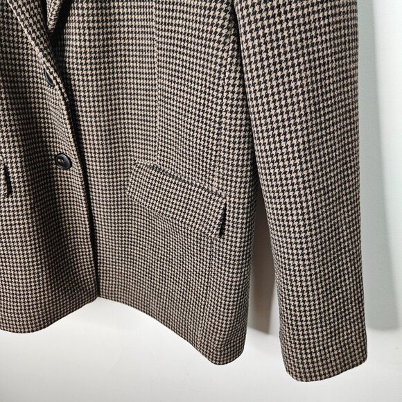 ZARA Woman Wool Houndstooth Outwear Blazer Jacket Coat Sz M Oversized 1255/805 - Picture 9 of 16